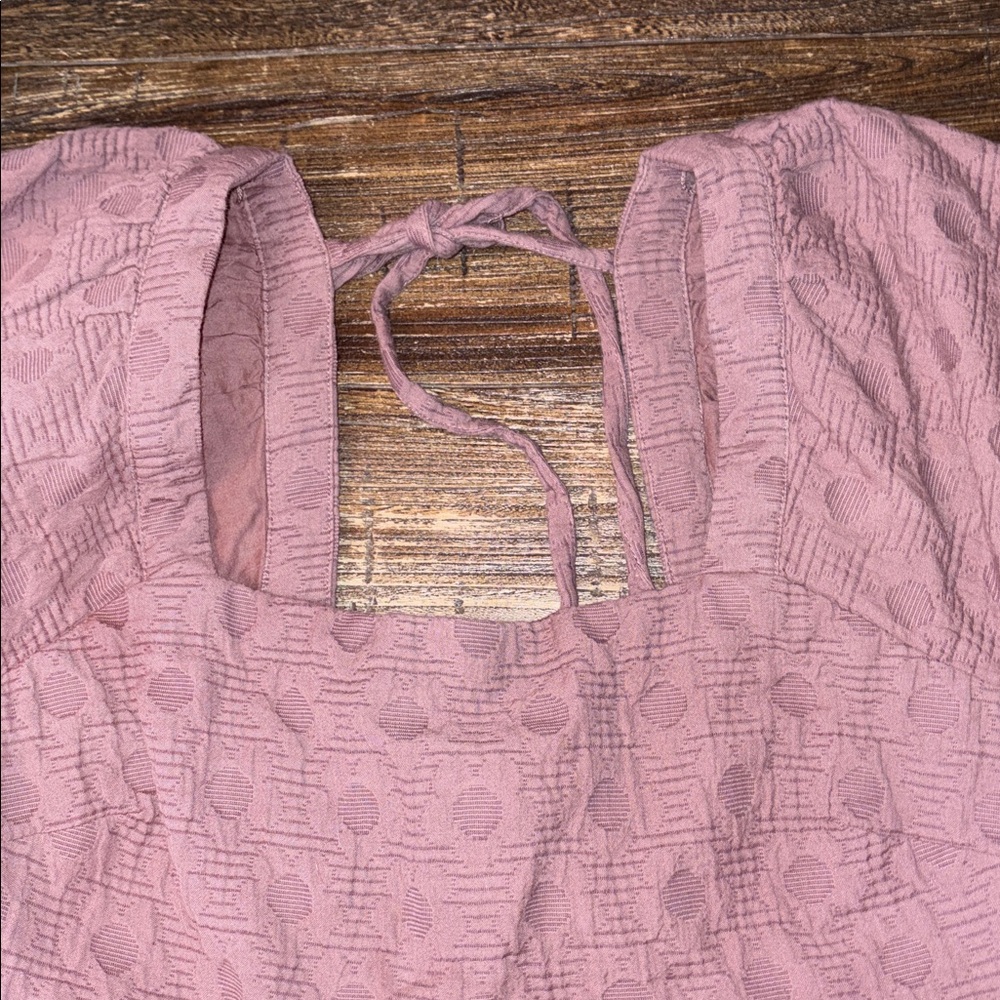 Madewell Floral Quilted Puff-Sleeve Mini Dress Dusty Rose Size Large NWT - Picture 4 of 12